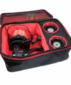 Tronixpro Reel and Spool Bag Black -Glasgow Angling reel and spool bag full