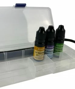 Stillwater Riverruns UV Resin Set 3 Glues with UV Torch & Clear Clip Lock Box