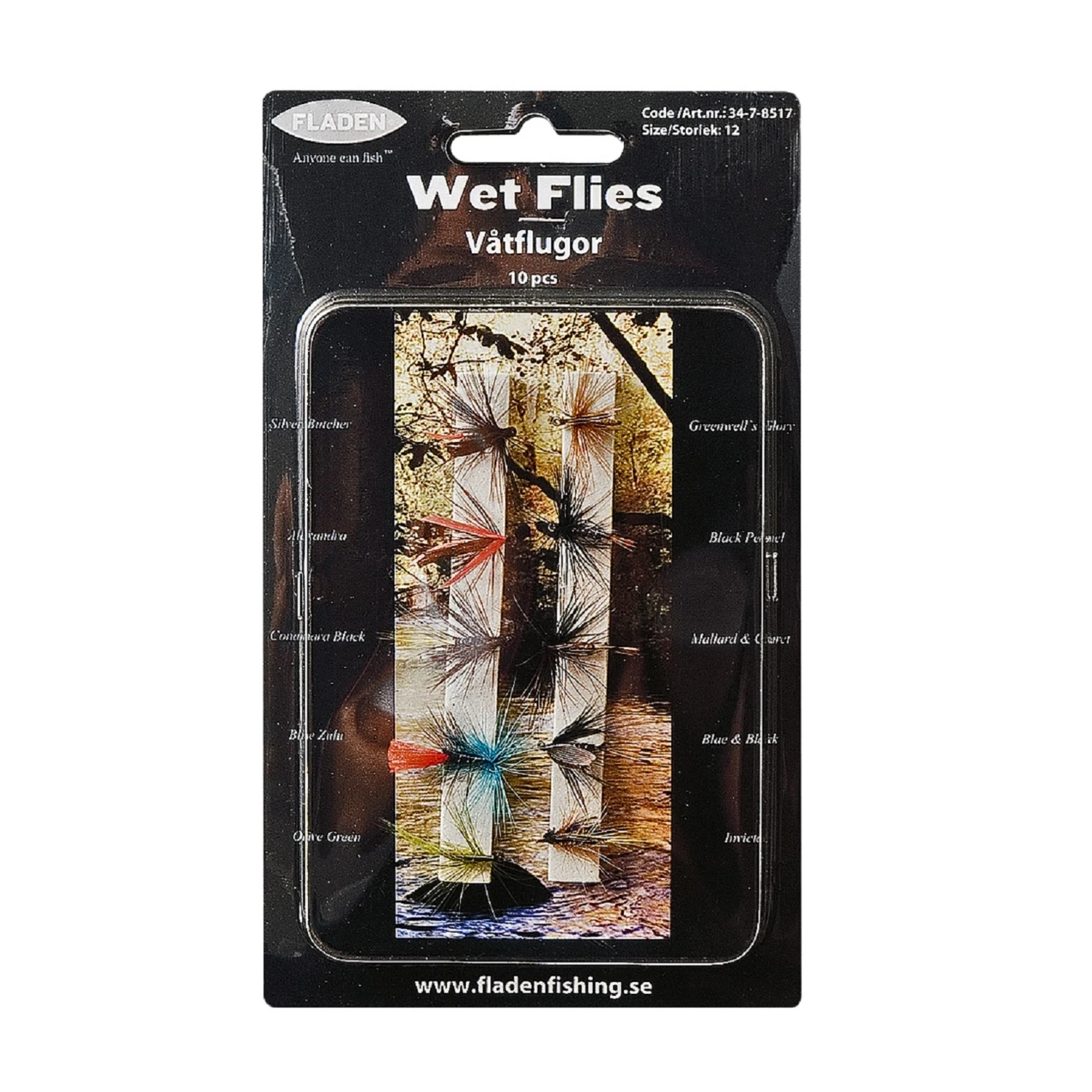 Fladen Set of 10 Wet Flies Size 12 1 Fladen Set of 10 Wet Flies Size 12