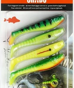 Fladen Shad Assortment 4pc + 2 Jigheads