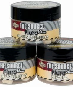 Dynamite Baits The Source Fluro White Pop Ups & Dumbells