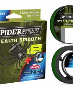 Spiderwire Stealth Smooth Duo Spool SS8 Braid Moss Green 150m + Vanish Fluoro