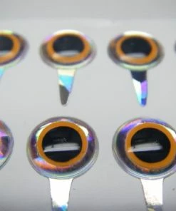 Funky Fly Tying Tab Eyes Mirage/Hot Orange 3D