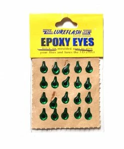 Lureflash Tear Drop Epoxy Eyes 5mm -Glasgow Angling tear drop epoxy eyes 5mm green