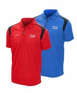 Daiwa Tournament Polo Shirts -Glasgow Angling tournament polo shirts blue red