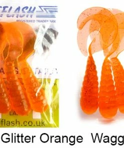 Lureflash Twister Waggle Tails 21 Lureflash Twister Waggle Tails -Glasgow Angling twister waggle tails glitter orange