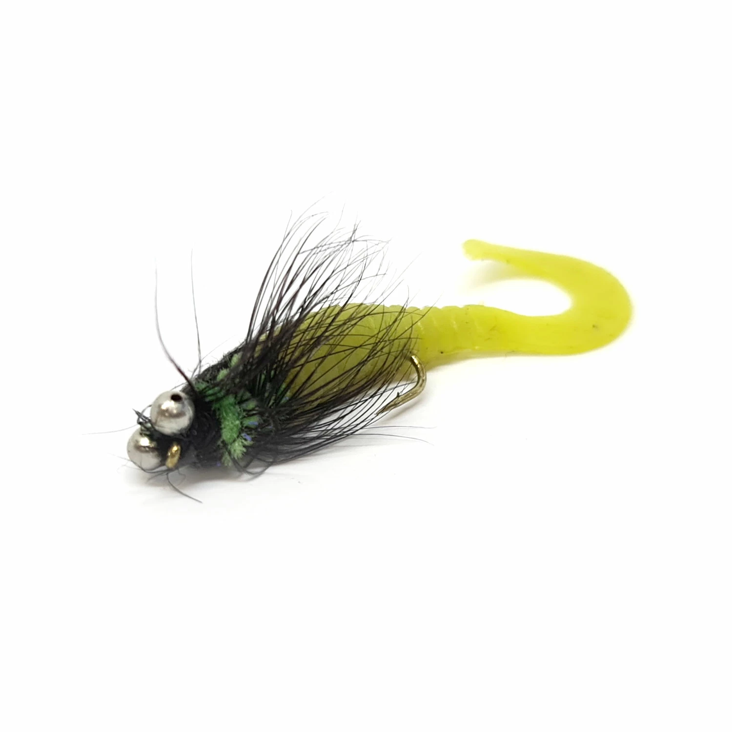 Stillwater Yellow Waggle Tails Bead Cain Eyes Long Shank Size 08 - 1 Dozen 1 Stillwater Yellow Waggle Tails Bead Cain Eyes Long Shank Size 08 - 1 Dozen